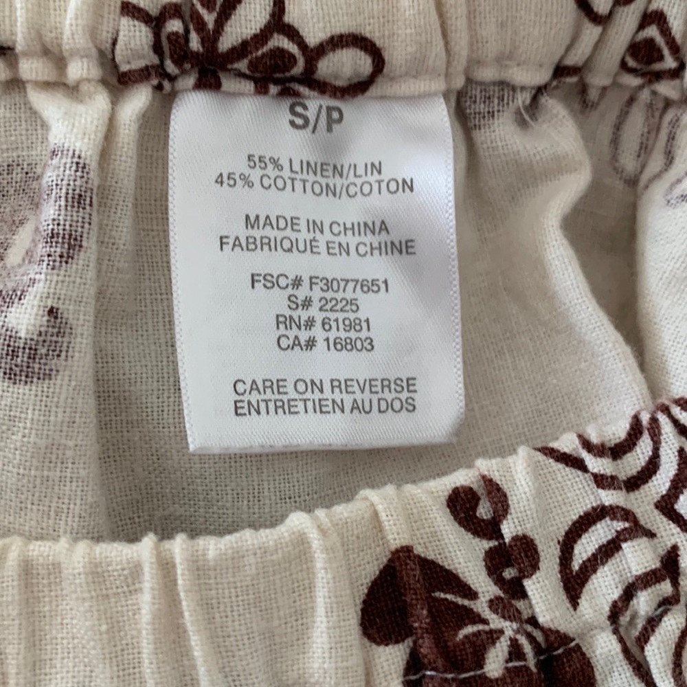 Bo-Ho skirt Beautiful Linen/Cotton Brown skirt with designs size Small/Petite - Picture 4 of 7
